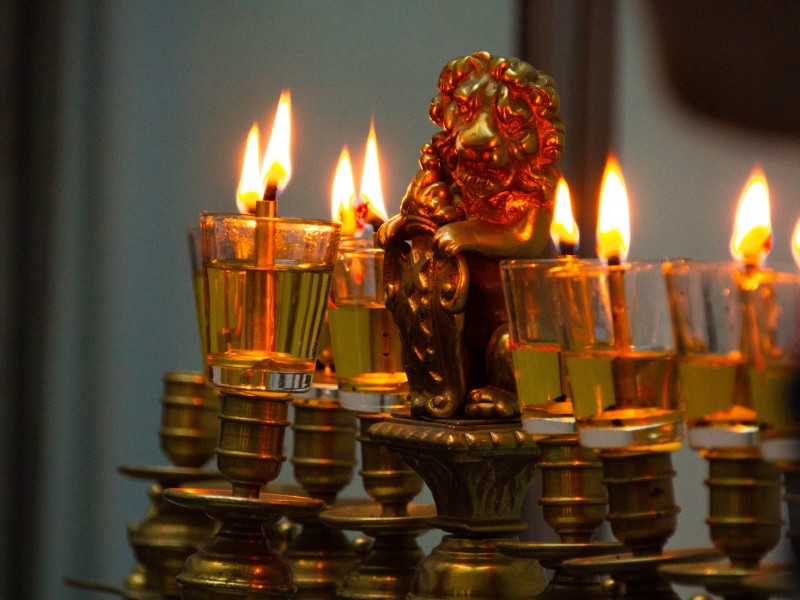Hanukkah candle lighting