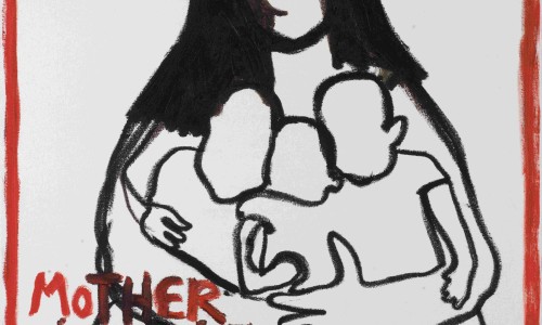 Schwarz-weiße Zeichnung einer Frau mit langen Haaren, die drei identische Babys hält, mit rotem Text 'MOTHER GIVES BIRTH TO IDENTICAL TRIPLETS A MUSLIM A CHRISTIAN AND A JEW' und dem Schriftzug 'TIME' oben